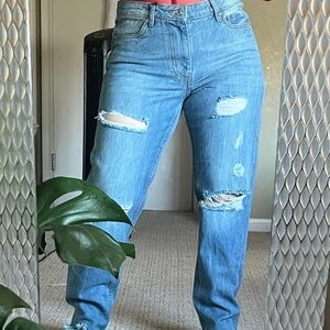 Muselooks Jeans Slim Boyfriend Fit Blue High Rise Size 5 100% Cotton.